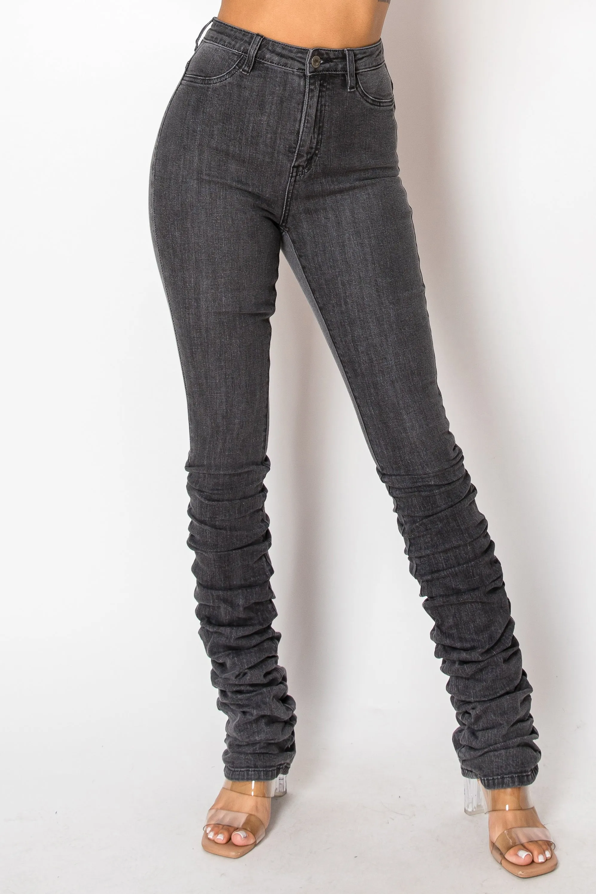 40578 High Rise Skinny Scrunchy Jeans