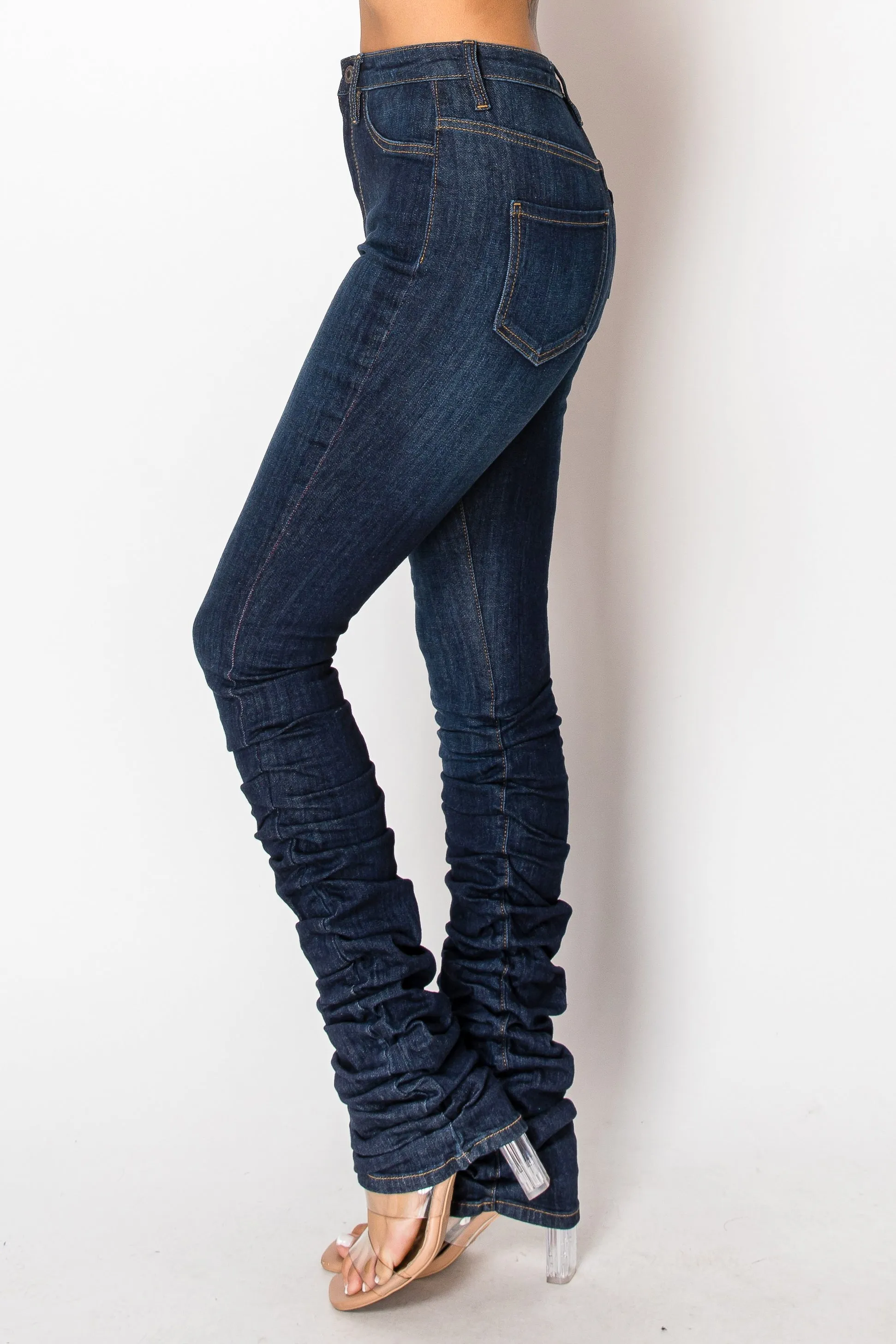 40578 High Rise Skinny Scrunchy Jeans