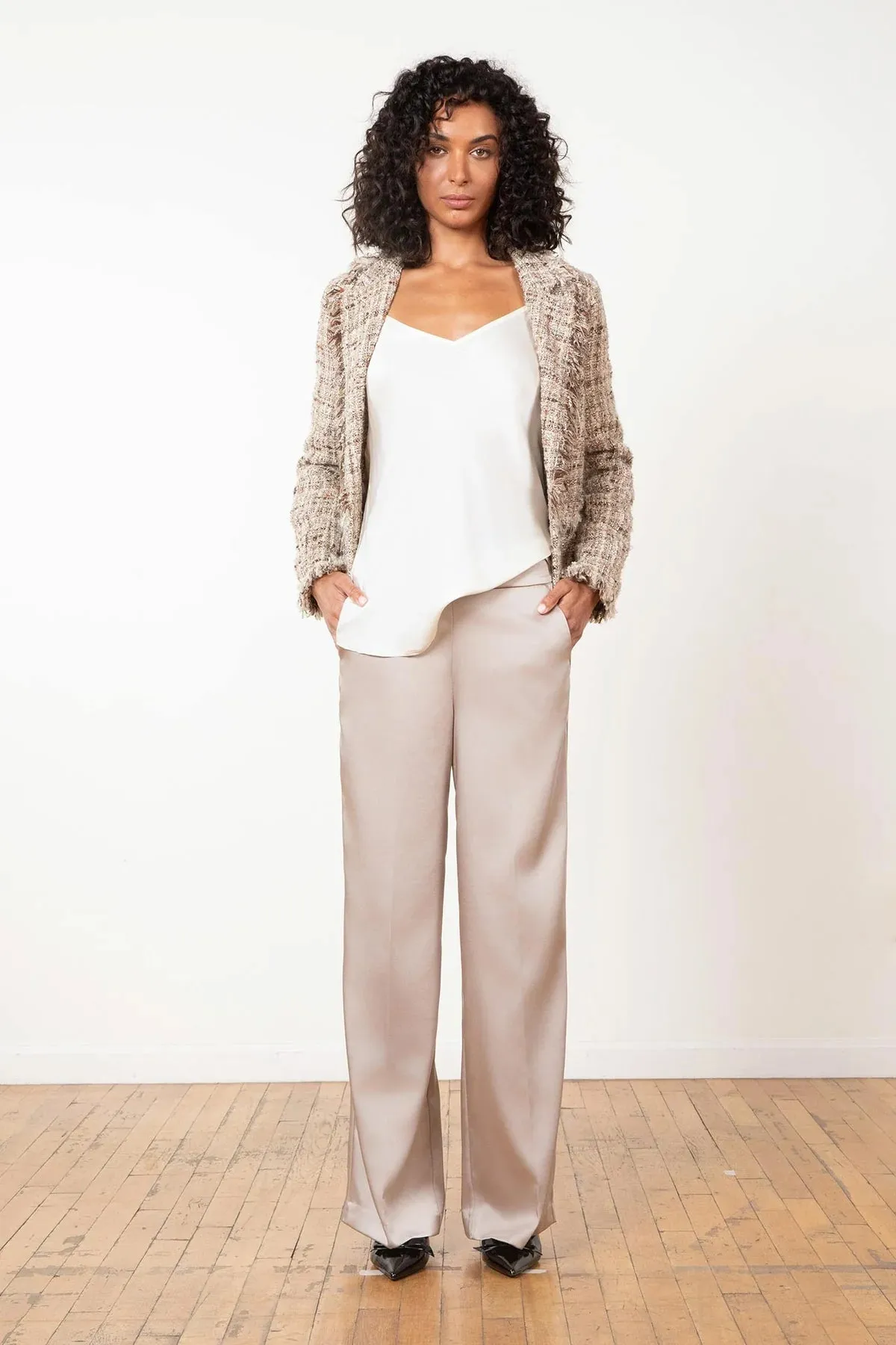 Avenue Montaigne Carla Pants in Satin Casia