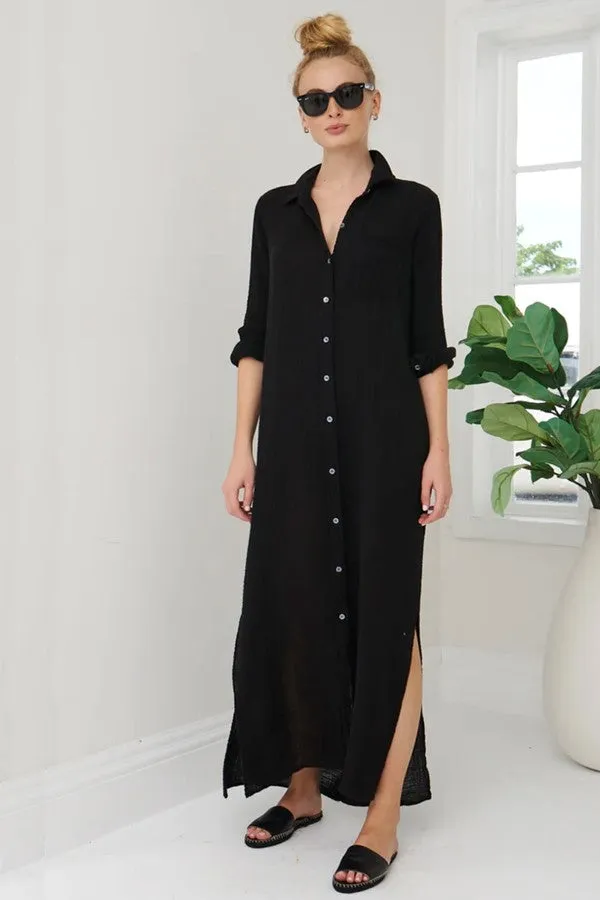 Boyfriend Maxi Dress Gauze