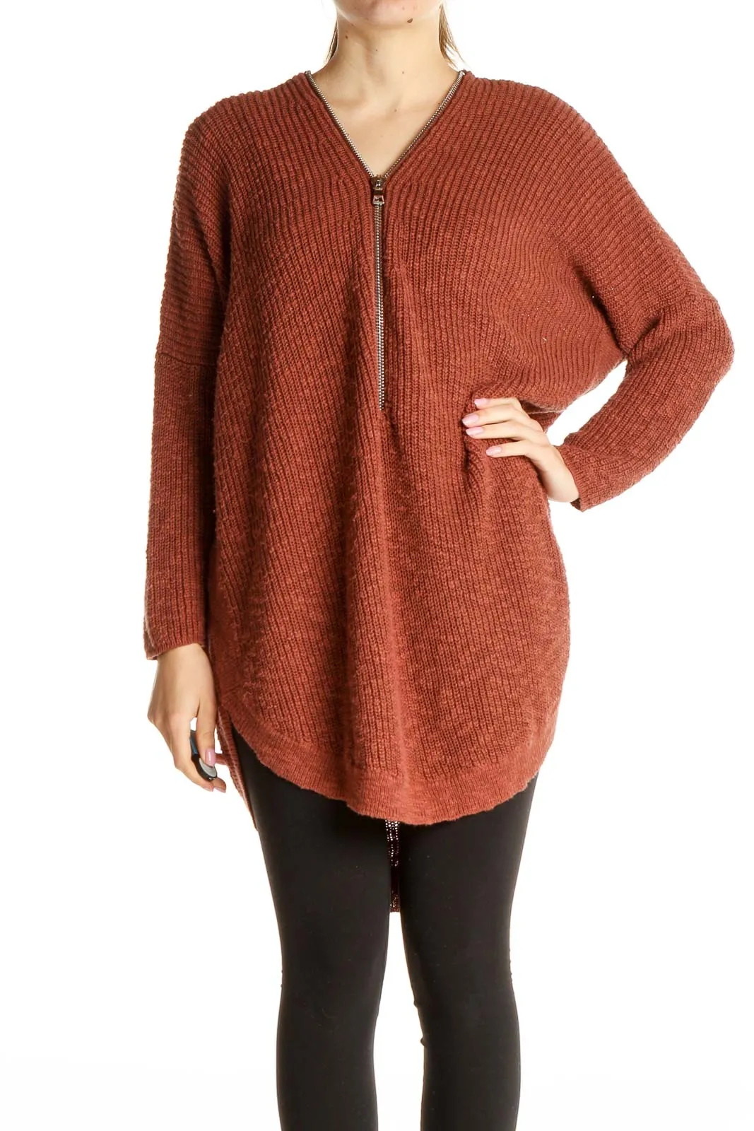 Brown Casual Sweater