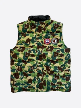 Canada Goose Bape Green Camouflage Freestyle Men's Vest