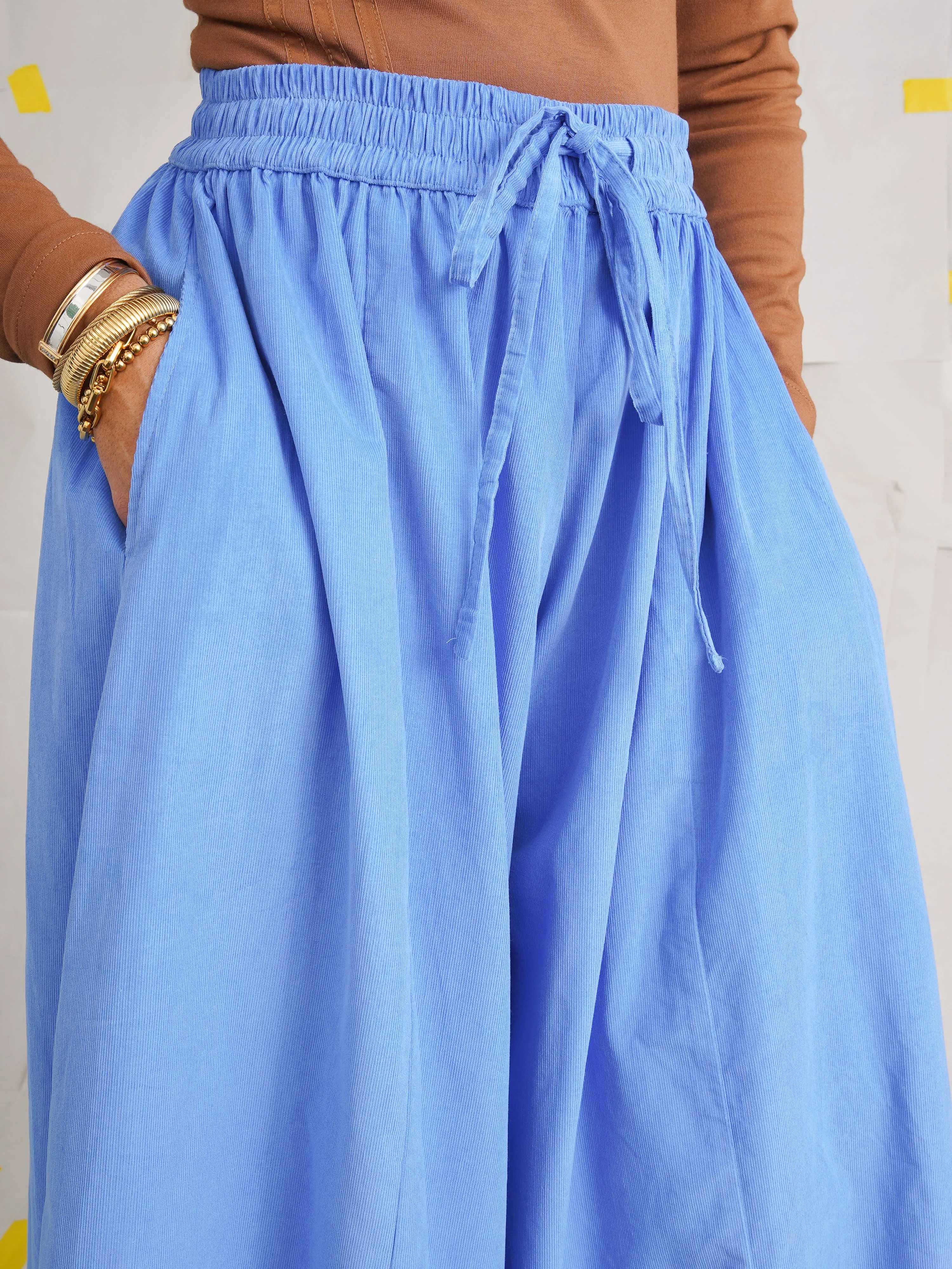 Charlie Blue Corduroy Palazzo Pants