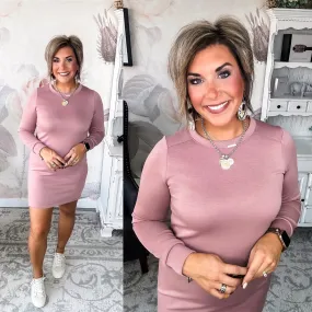 Cozy Up Shift Dress - Mauve