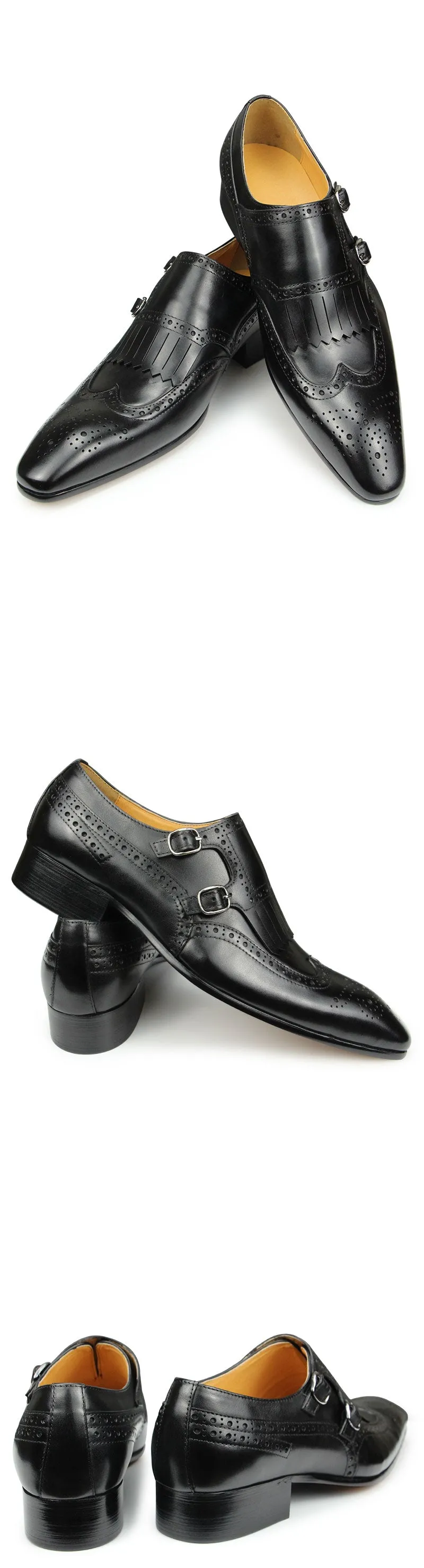 Double Monk Strap Comfortable Men's Dress Shoes