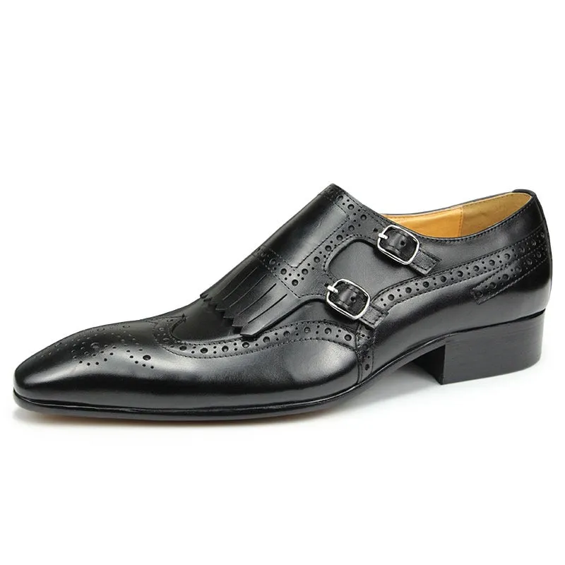 Double Monk Strap Comfortable Men's Dress Shoes