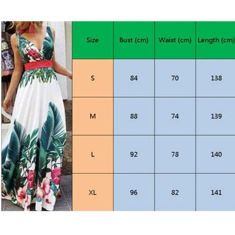 FashionSierra - Women Fashion Long Bridesmaid Boho Floral Dresses Fashion Elegant Ladies Deep V-Neck Summer Holiday Prom Sundress