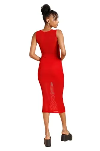 FOREVER 21 women's Polyester Classic Midi Dress (599070_Red