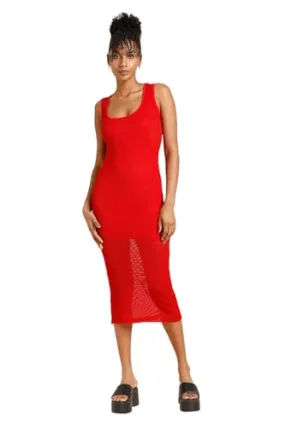 FOREVER 21 women's Polyester Classic Midi Dress (599070_Red