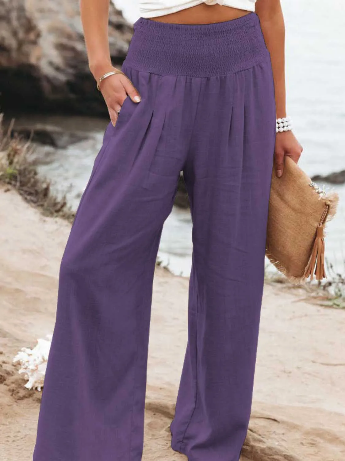 Full Size Wide Leg Beachy Pants