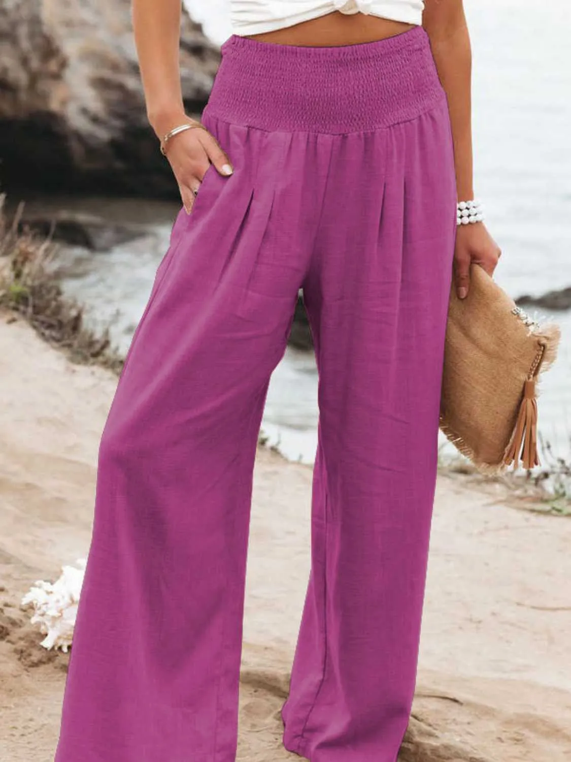 Full Size Wide Leg Beachy Pants