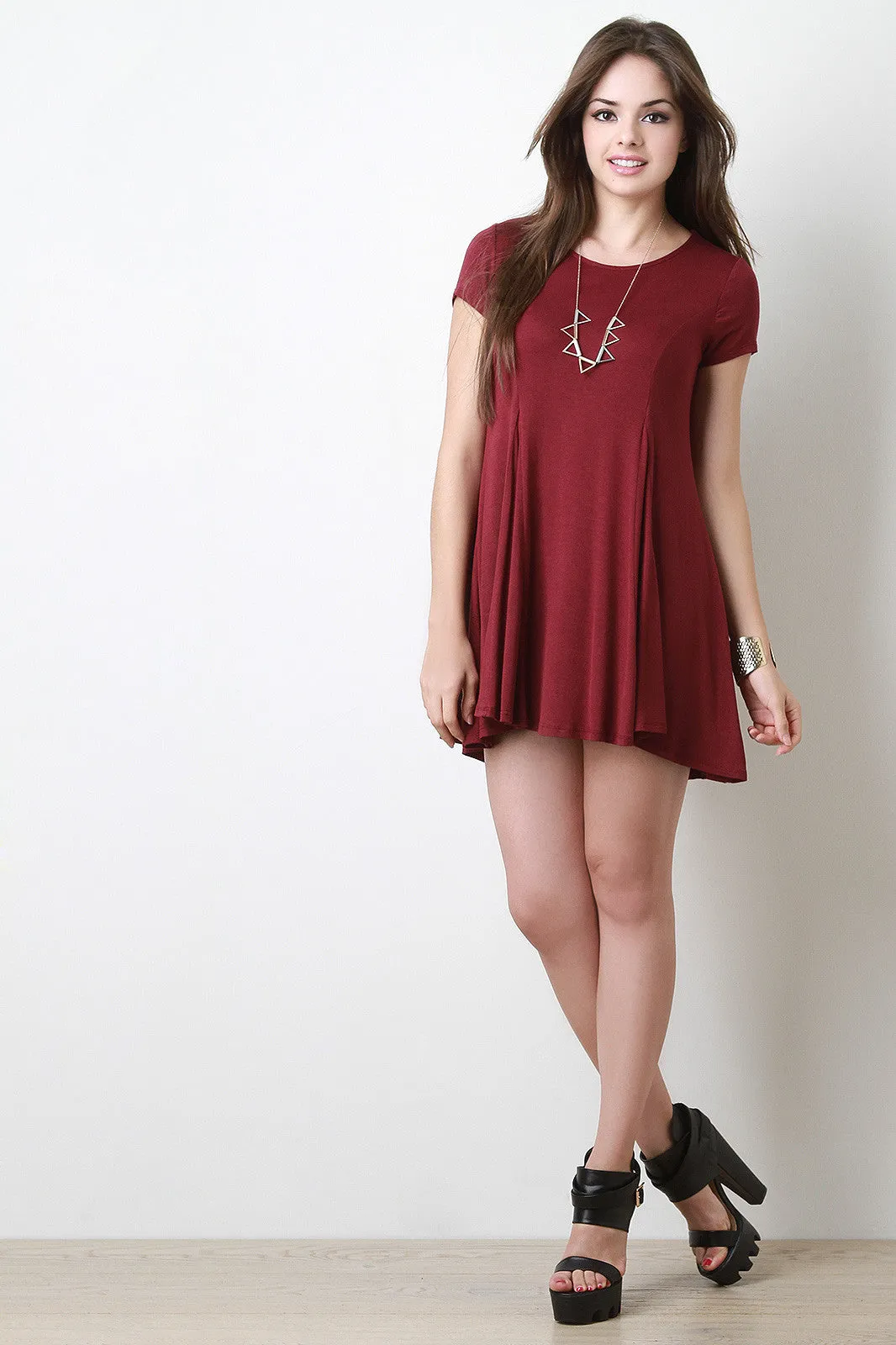 Gored Shift Mini Dress