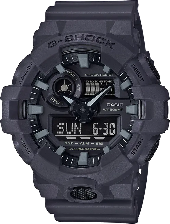 Gray LED Light, 1/1000 Stopwatch, 200M Water Resistant by G-Shock