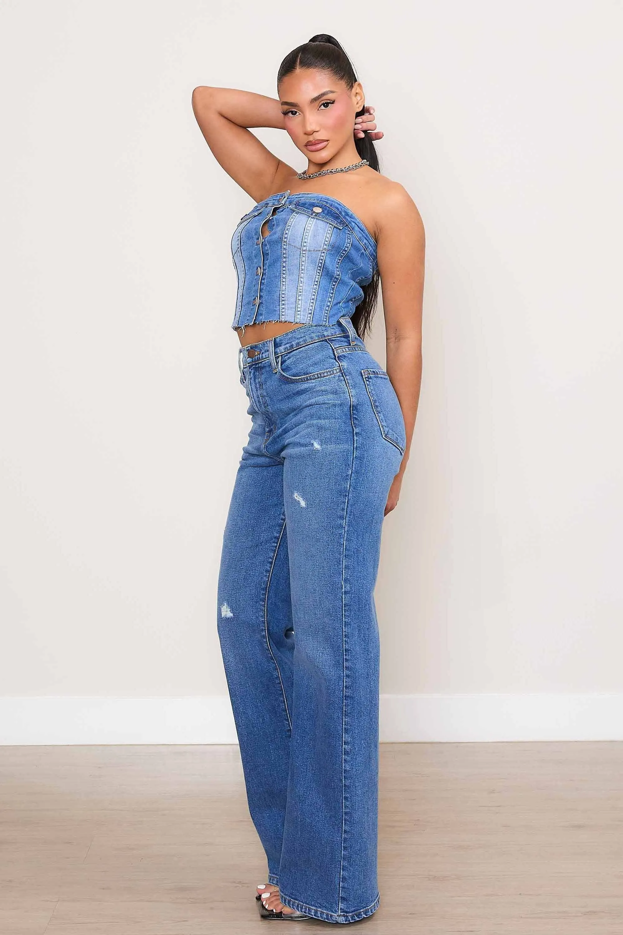 High-Rise Straight Jeans