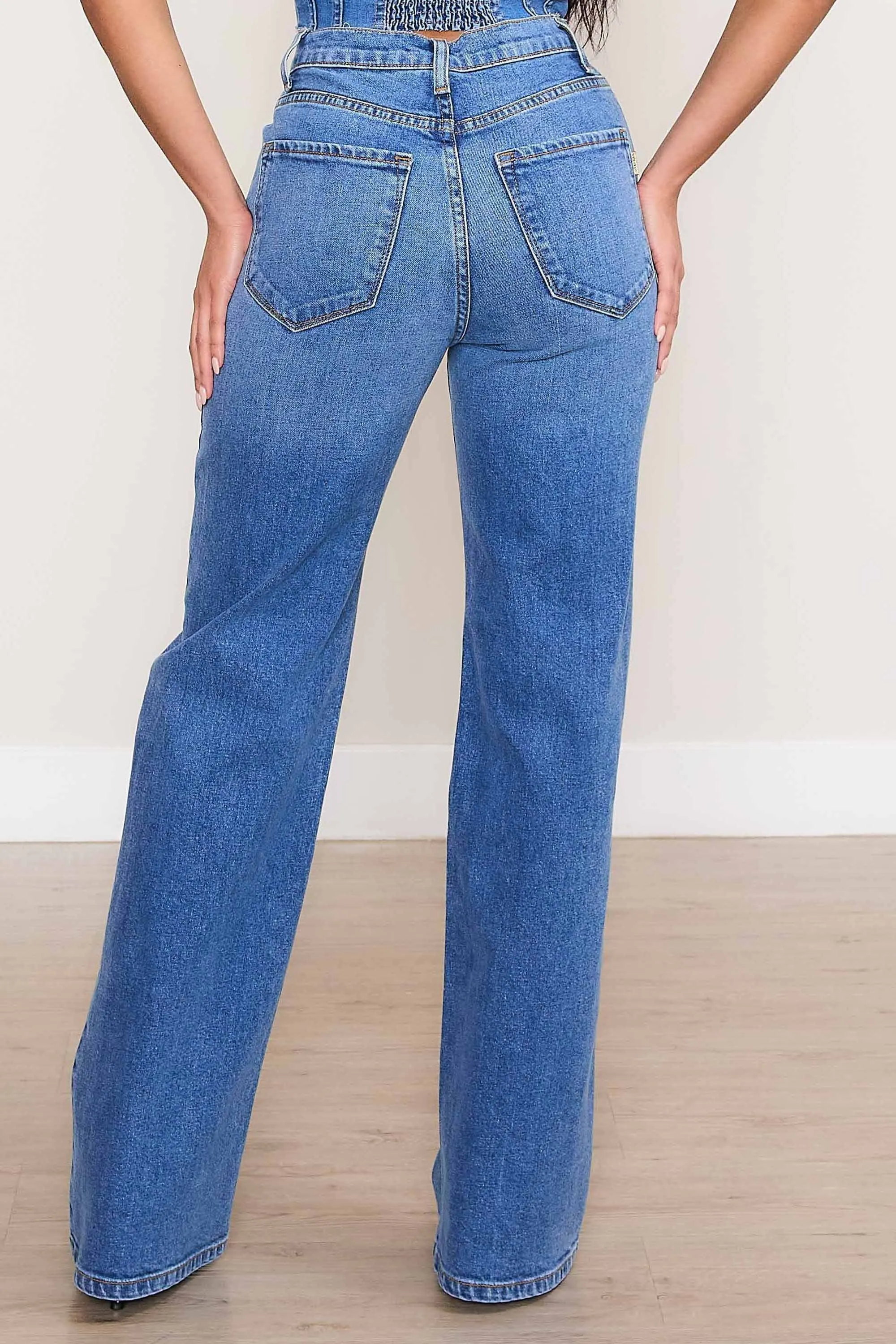 High-Rise Straight Jeans