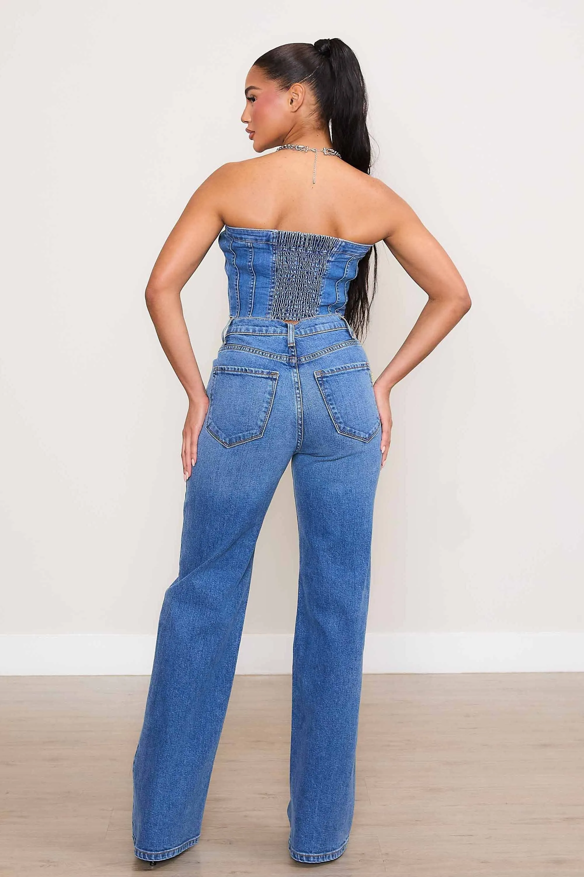 High-Rise Straight Jeans