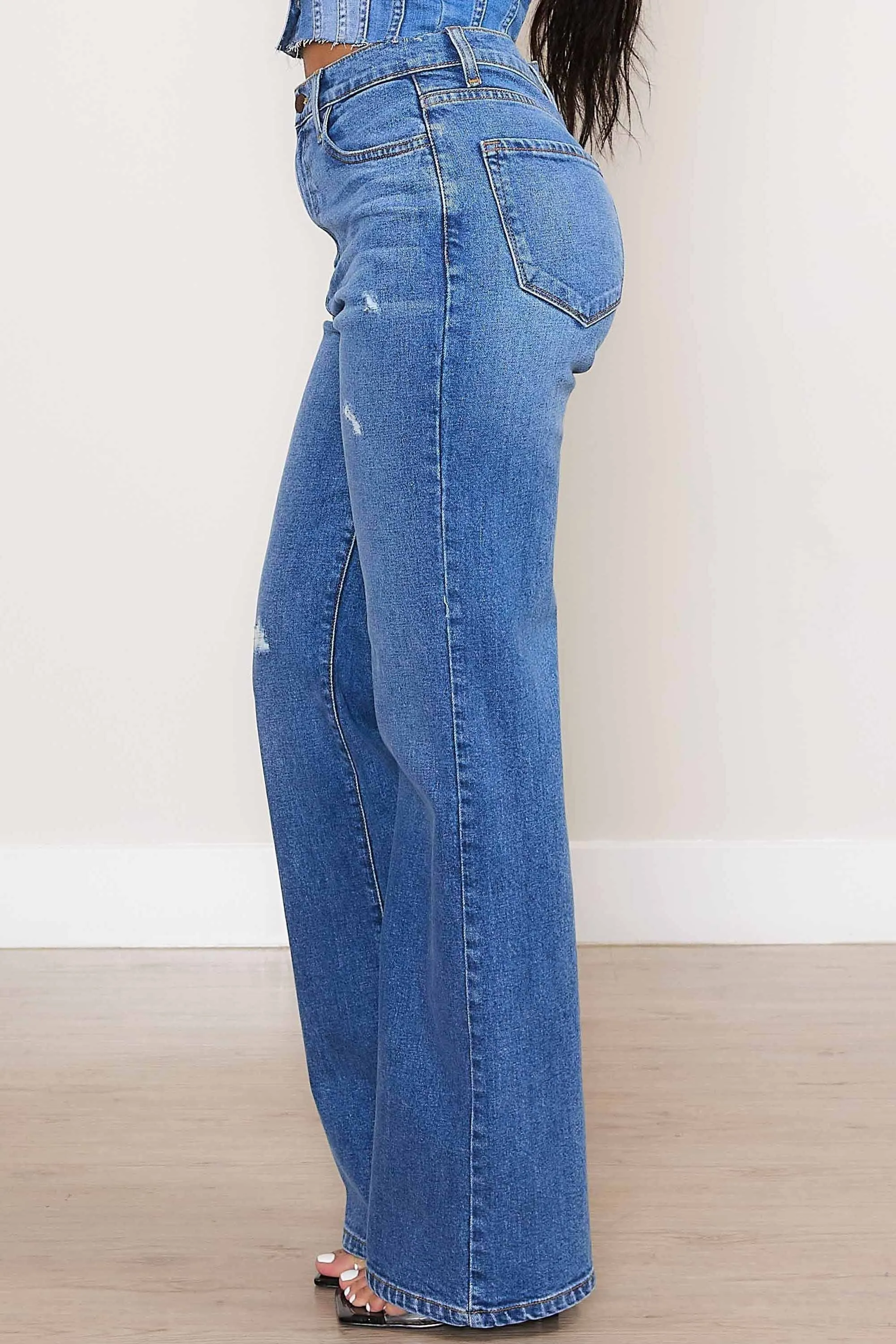 High-Rise Straight Jeans