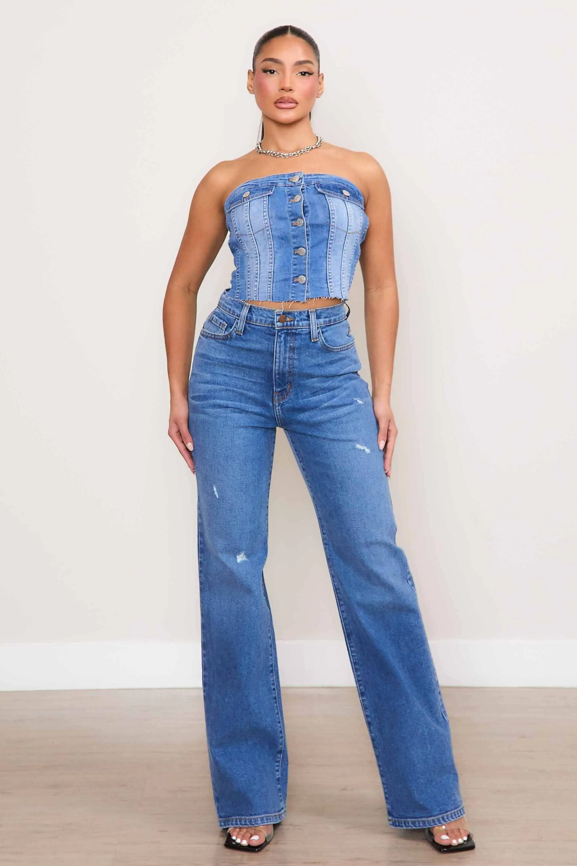 High-Rise Straight Jeans