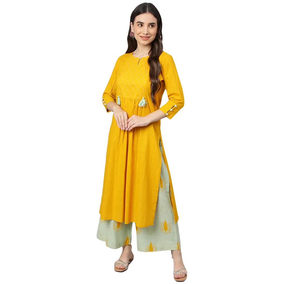 Idalia Cotton Kurta with Palazzo Pant