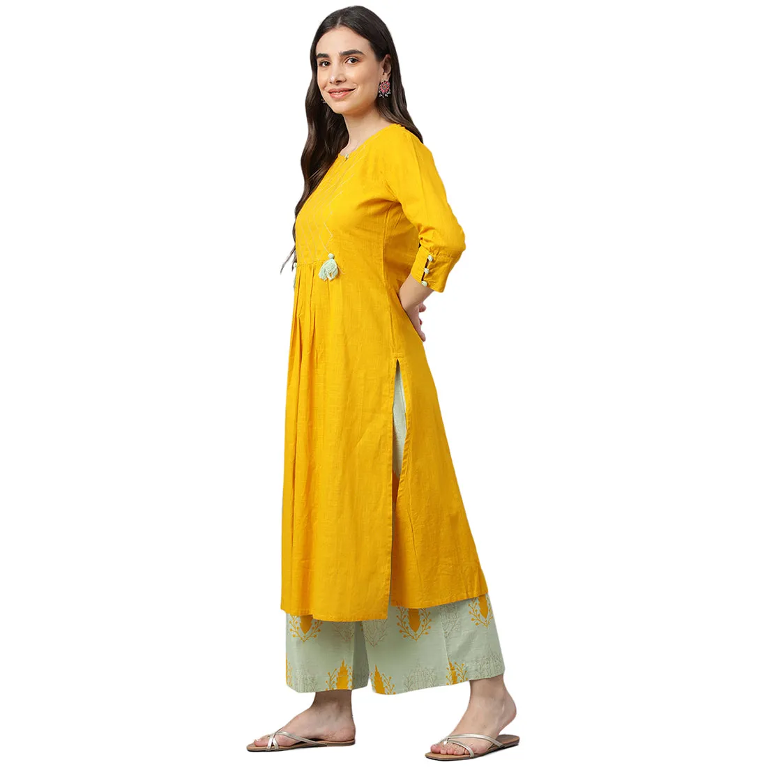 Idalia Cotton Kurta with Palazzo Pant