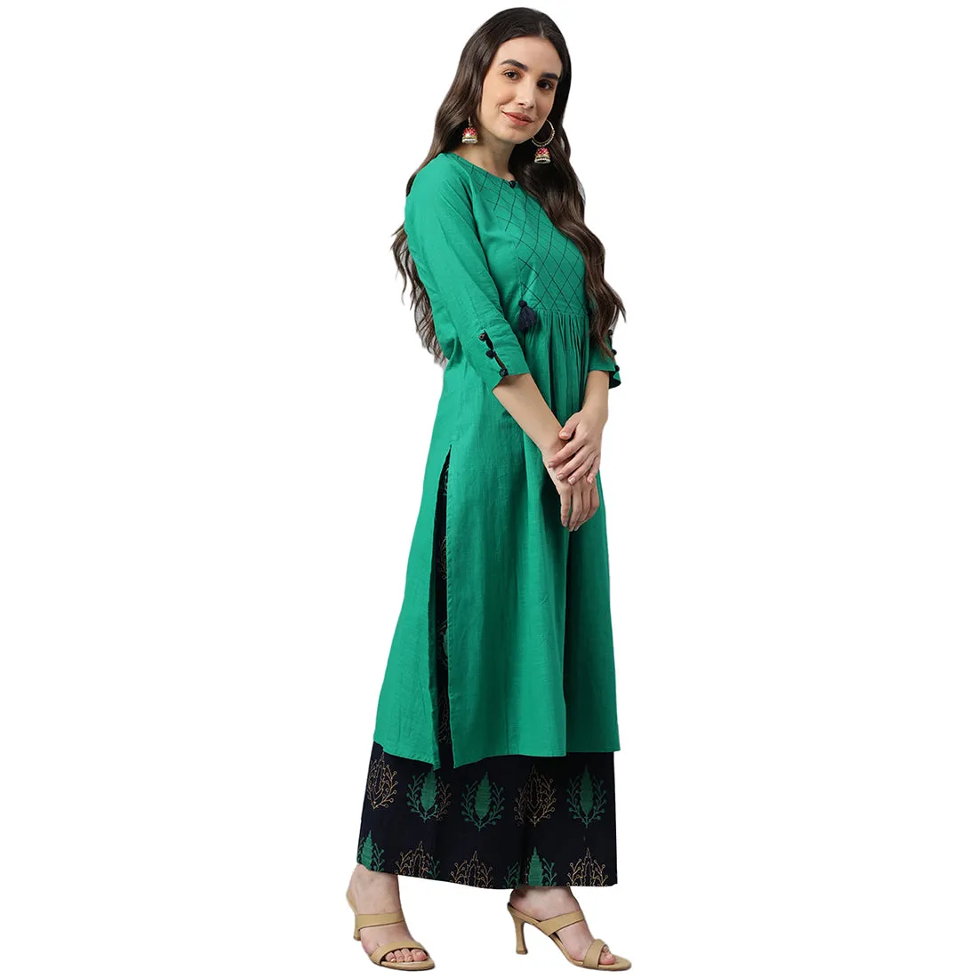 Idalia Cotton Kurta with Palazzo Pant