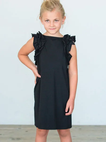 Isobella & Chloe Sunny Smile Black Dress Girls 4, 6X, 8