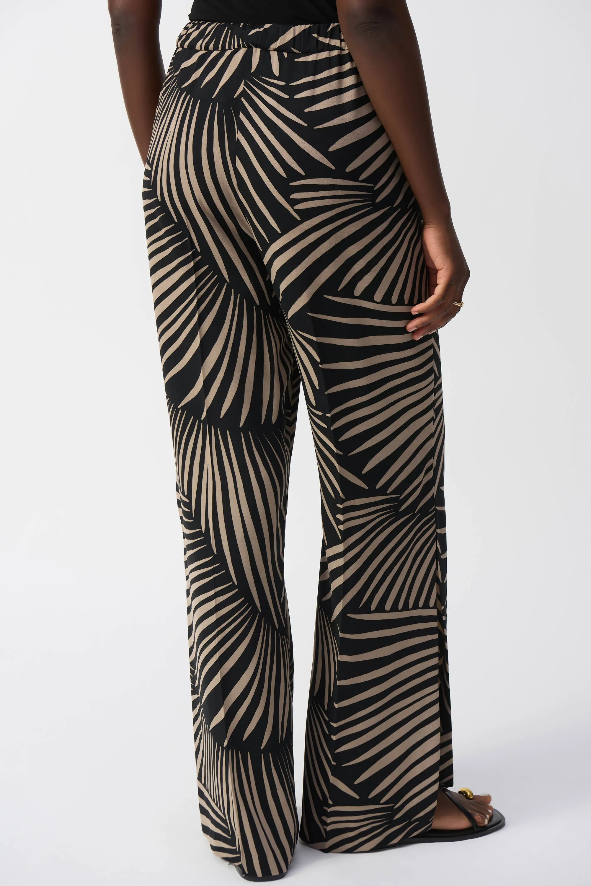 Joseph Ribkoff Gauze Tropical Print Wide-Leg Pants