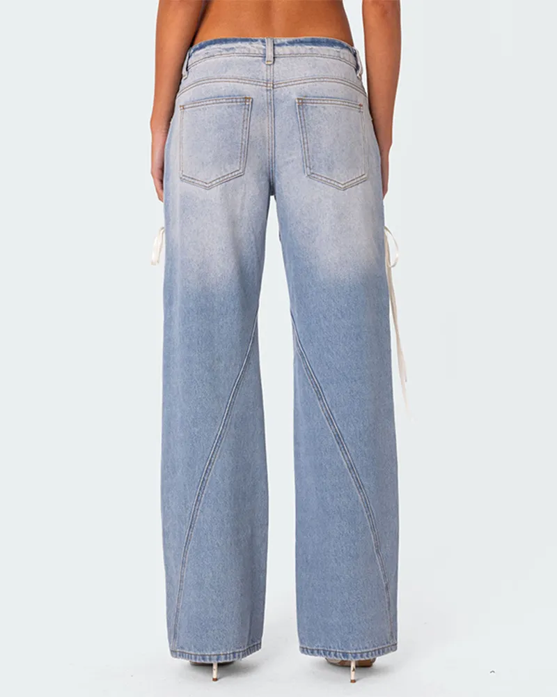 Lined Jeans At Low Waist