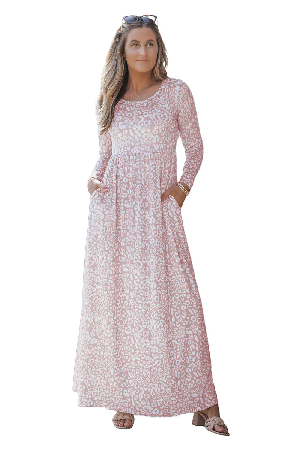 Long Sleeve Empire Waist Maxi Dress