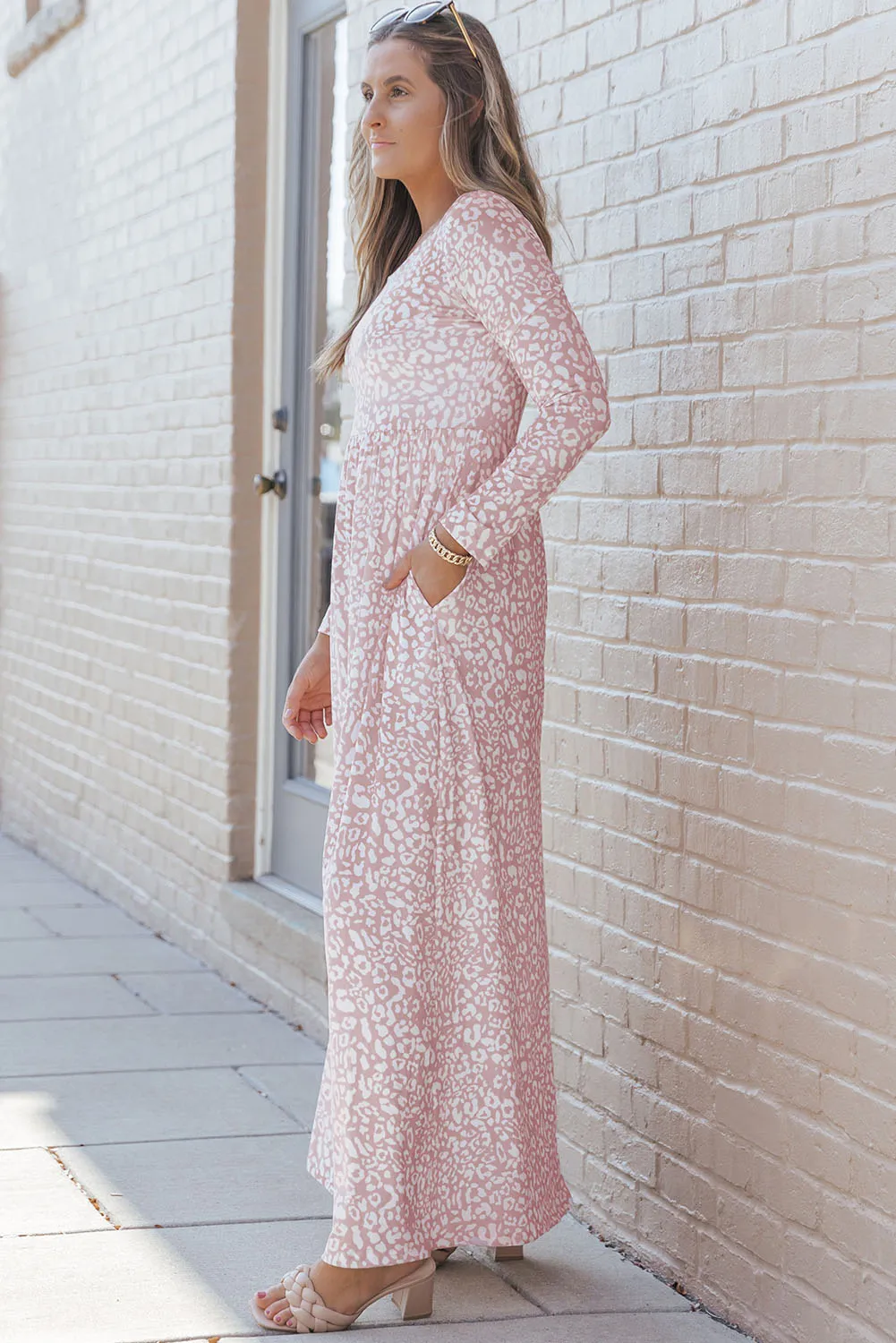 Long Sleeve Empire Waist Maxi Dress