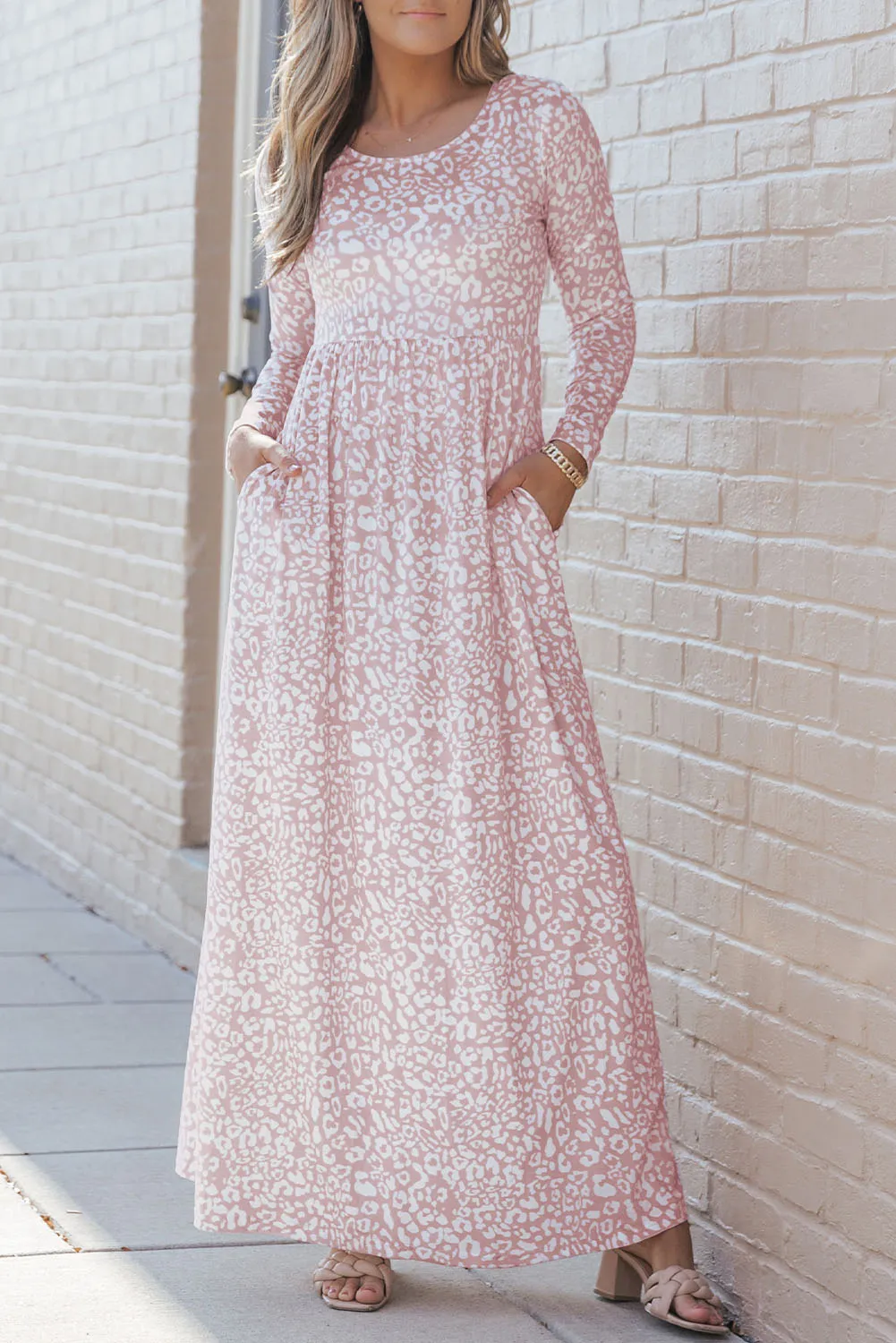 Long Sleeve Empire Waist Maxi Dress