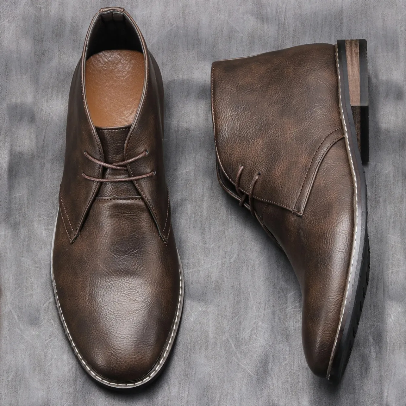 Men's Comfortable Vegan Leather Shoes with Stitching | Comfortable for All Seasons