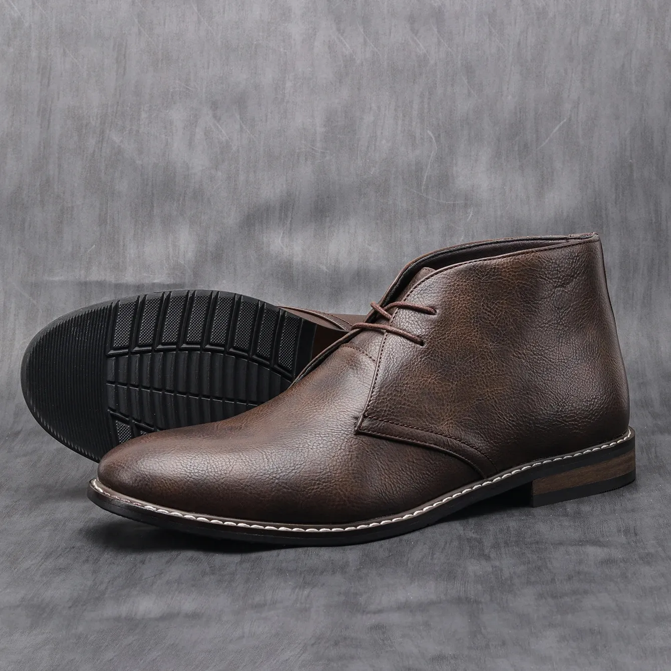 Men's Comfortable Vegan Leather Shoes with Stitching | Comfortable for All Seasons