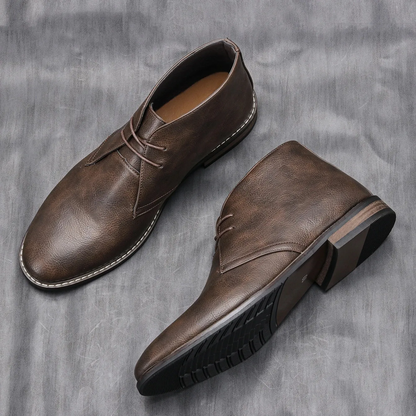 Men's Comfortable Vegan Leather Shoes with Stitching | Comfortable for All Seasons