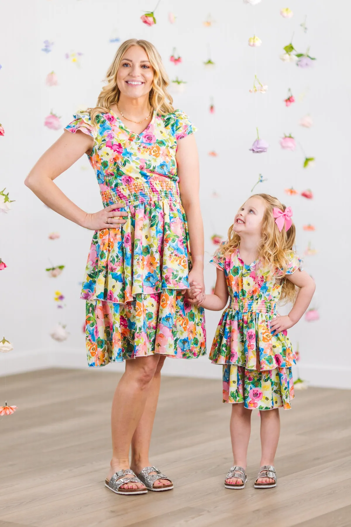 Mom & Me - Floral Watercolor Dress