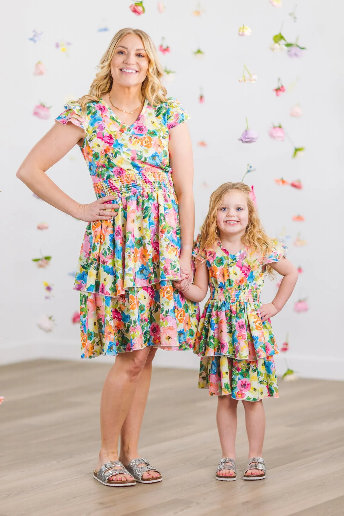 Mom & Me - Floral Watercolor Dress