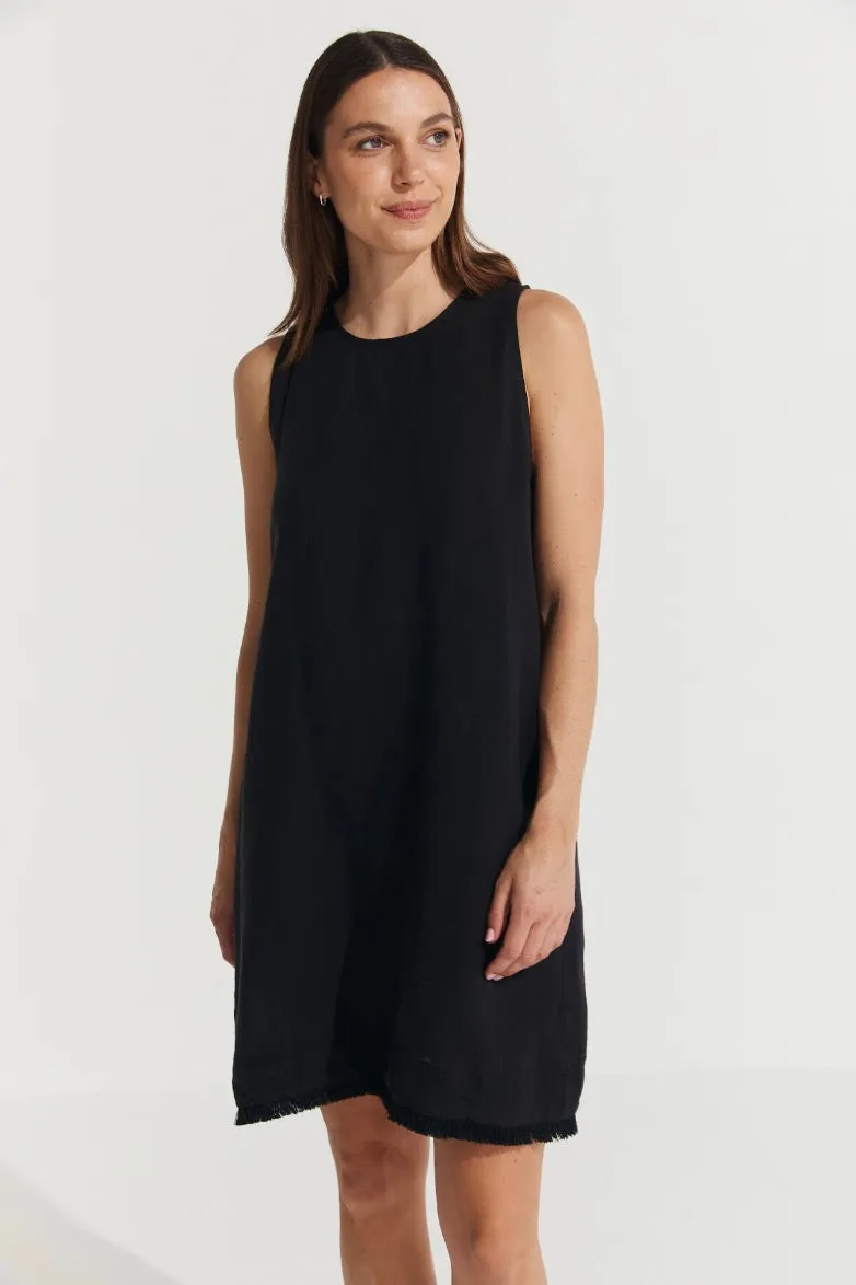 Montaigne Grace Linen Shift Dress with Raw Seam