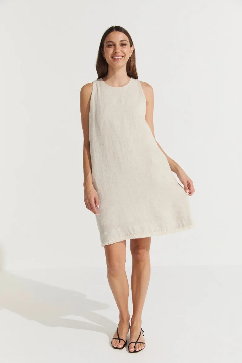 Montaigne Grace Linen Shift Dress with Raw Seam