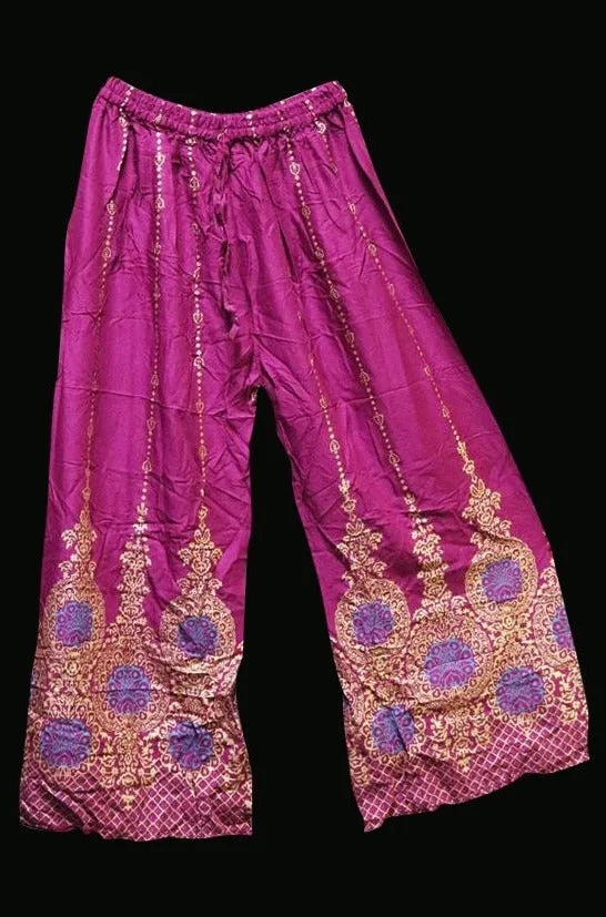 Palazzo Pants with Gold Print