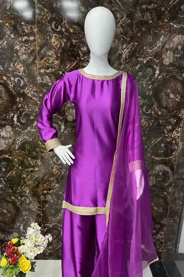 Plain Palazzo With Short Kurti For Eid Function 2022