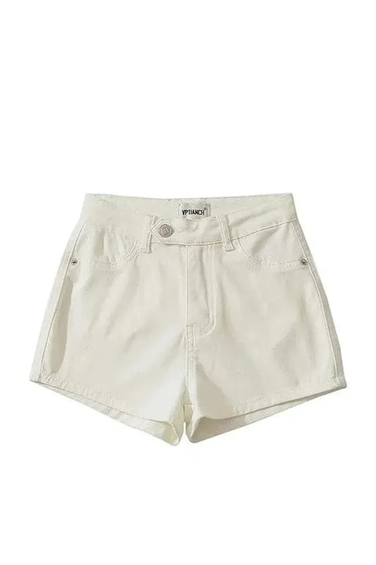 PZ672 High Waisted Denim Shorts