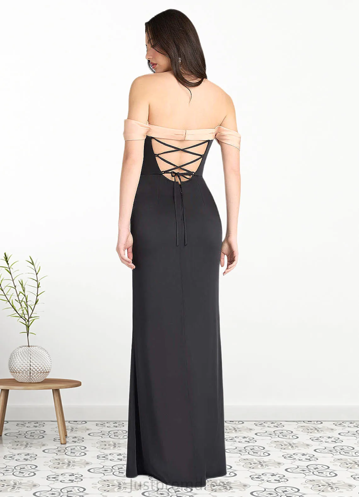 Rebekah Nicole Black and Blush Pink Contrast Maxi Dress Atelier Dresses | Azazie HHP0022881