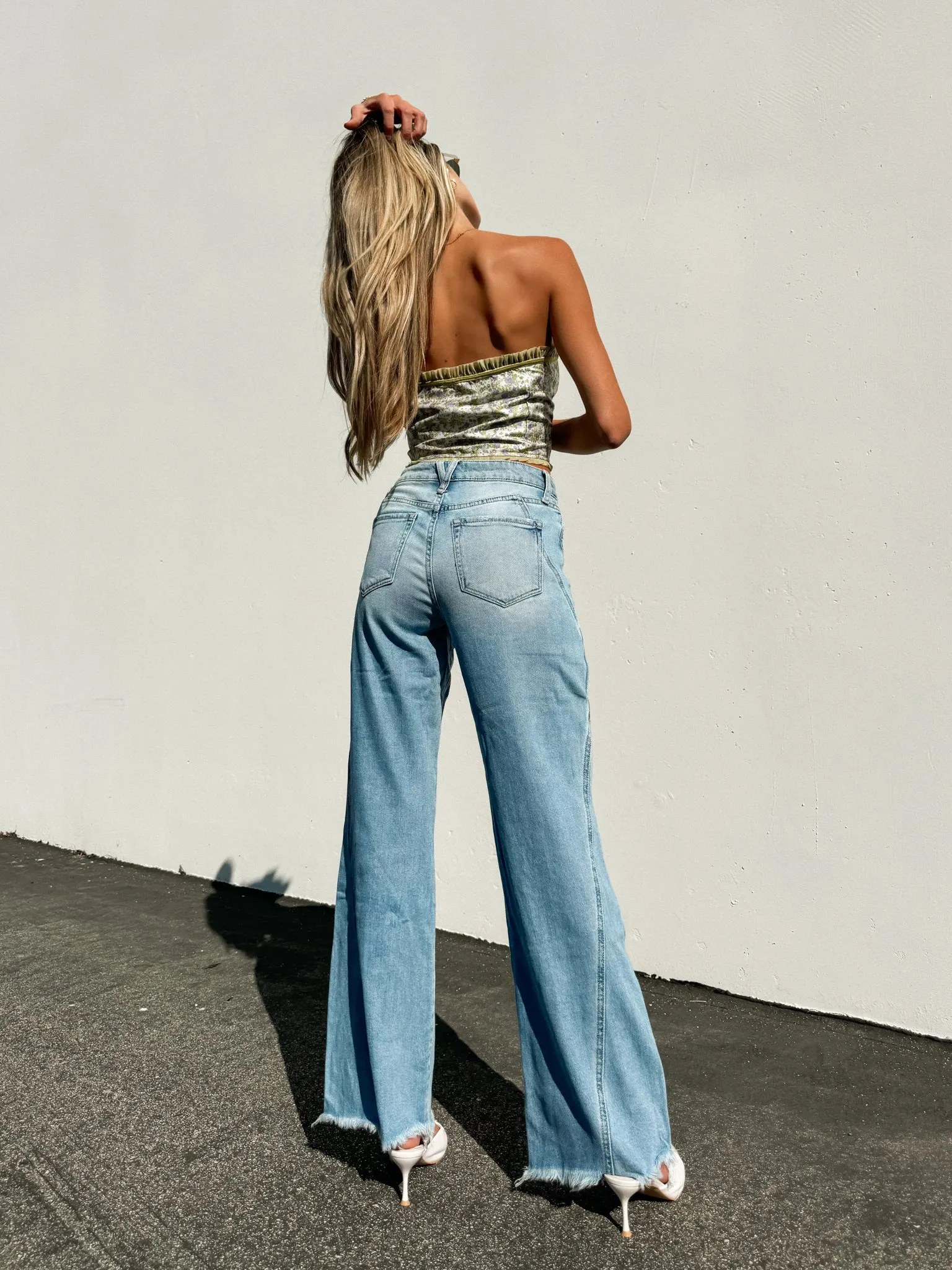 Rectifying Side Seam Wide Leg Jeans