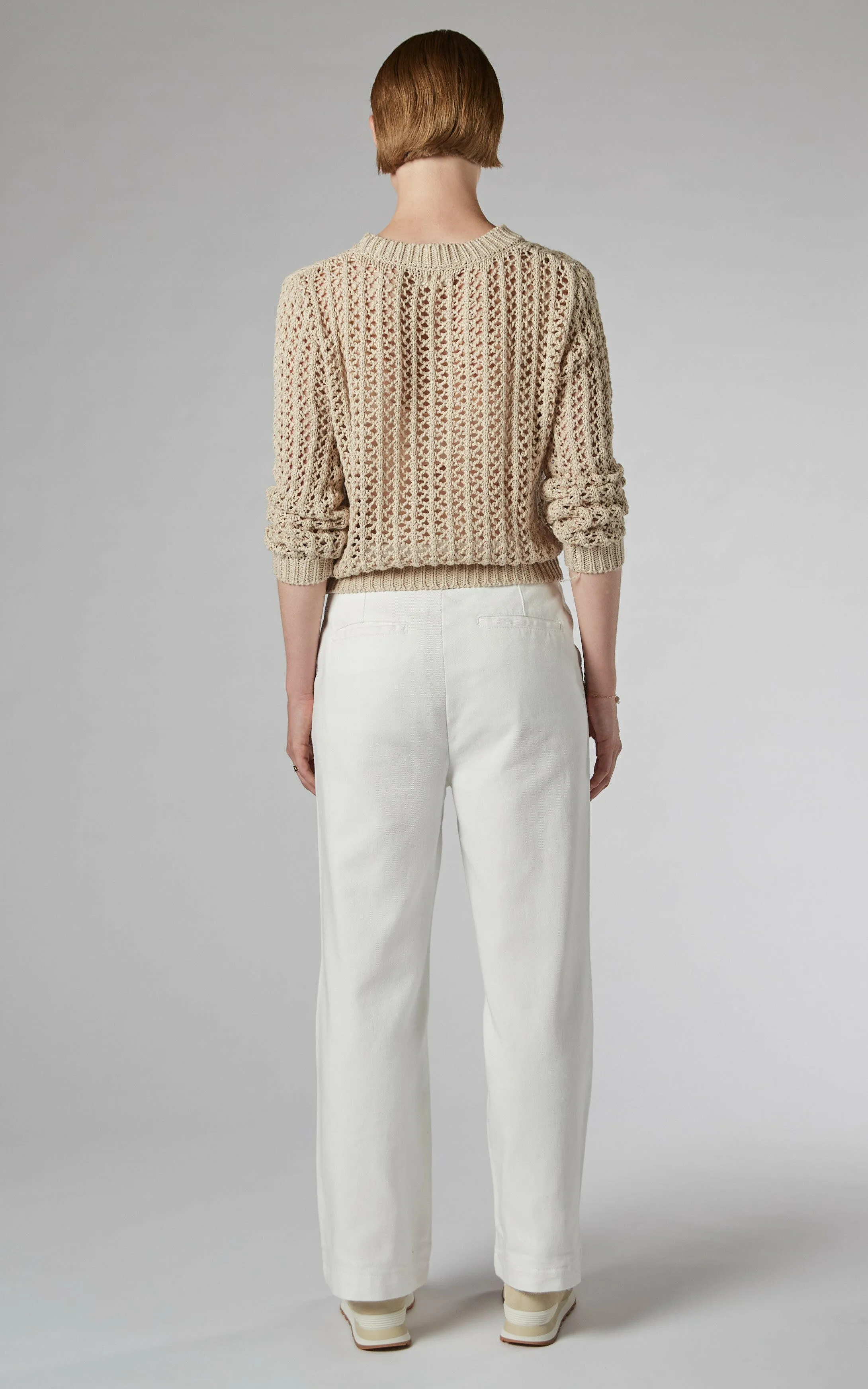 Reina Ivory Boyfriend Twill Pants