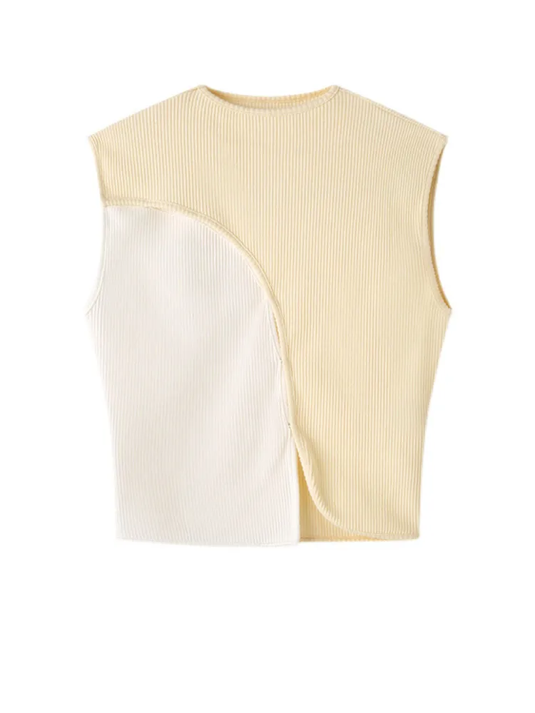 Slopee Irregular Crop Tank - Beige