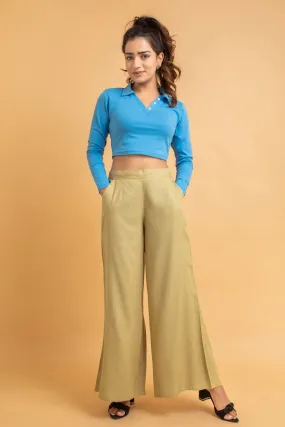 Solid Rayon Palazzo Pants