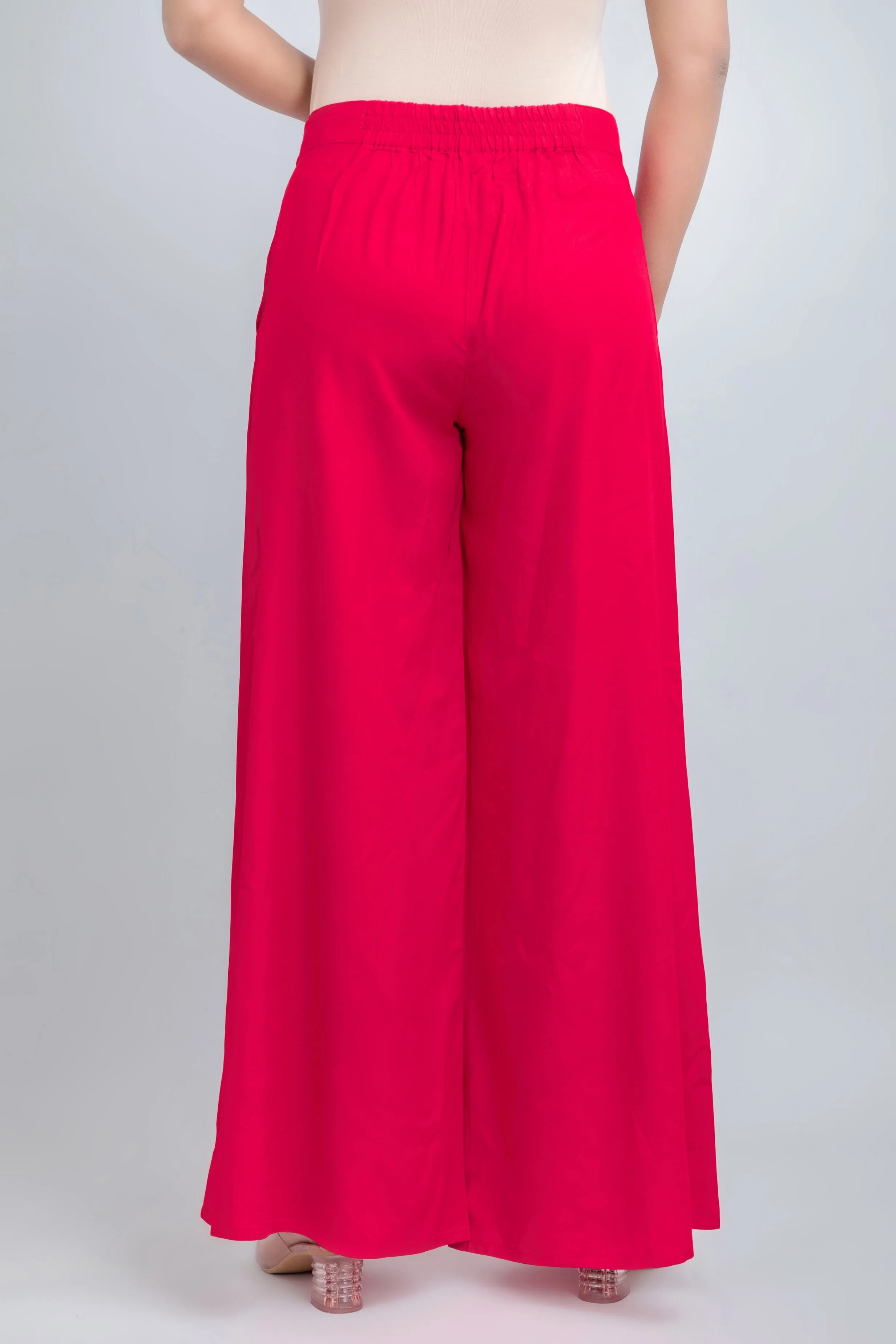 Solid Rayon Palazzo Pants