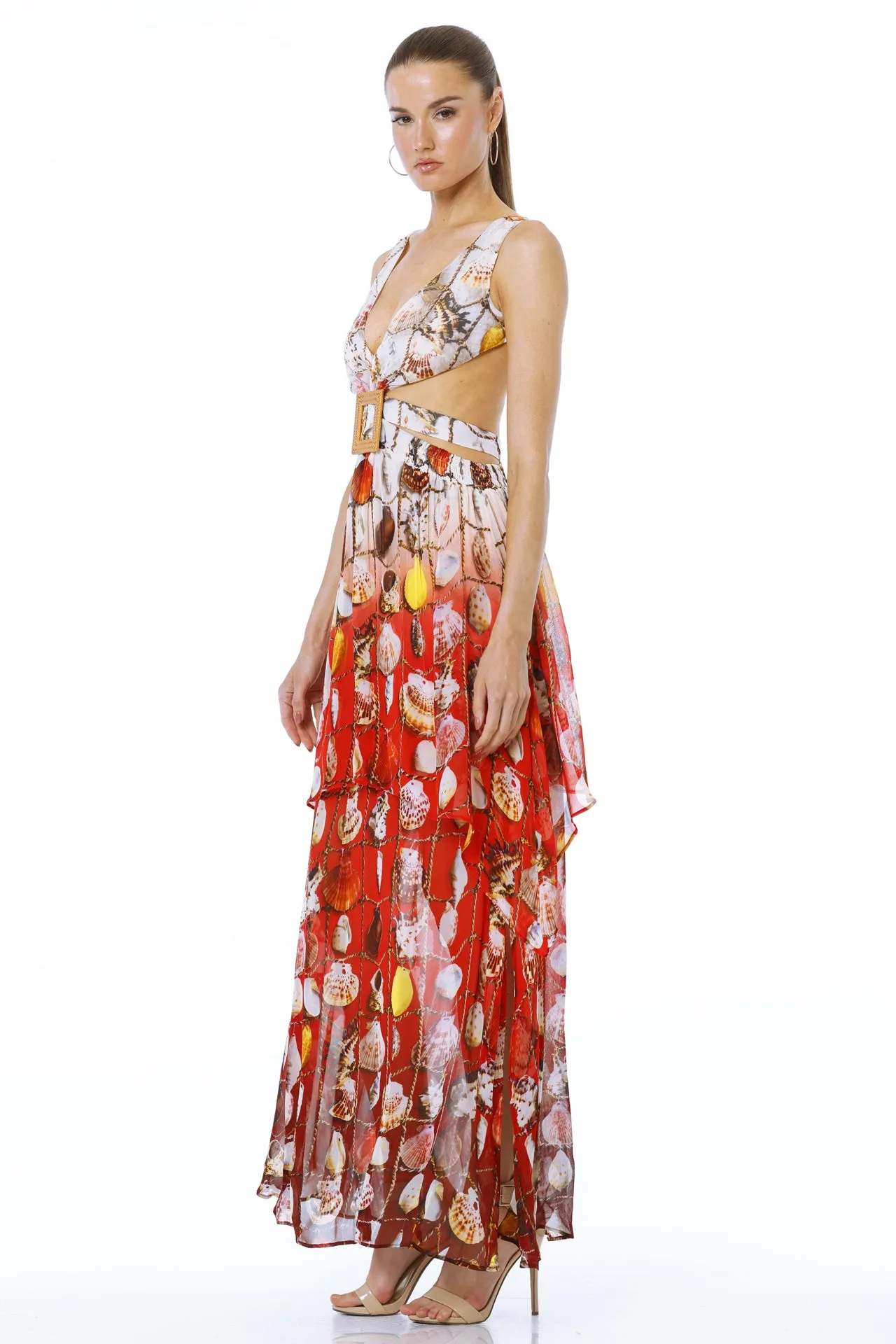 Stylish Red Summer Maxi Dress