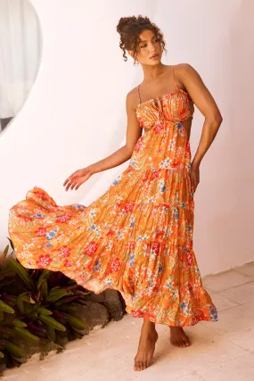 Timeless Dreams Maxi Dress - Orange Multi