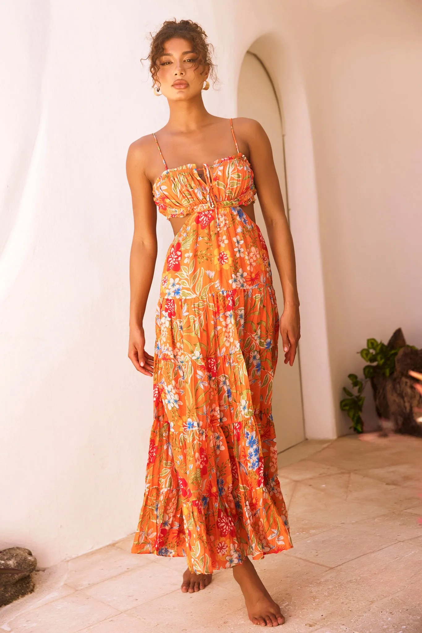 Timeless Dreams Maxi Dress - Orange Multi